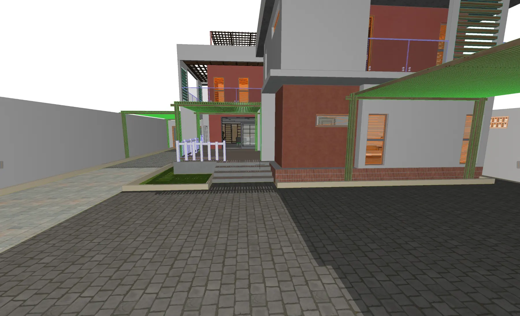 Capture Archicad brute d'une maison contemporaine avant génération Rendair