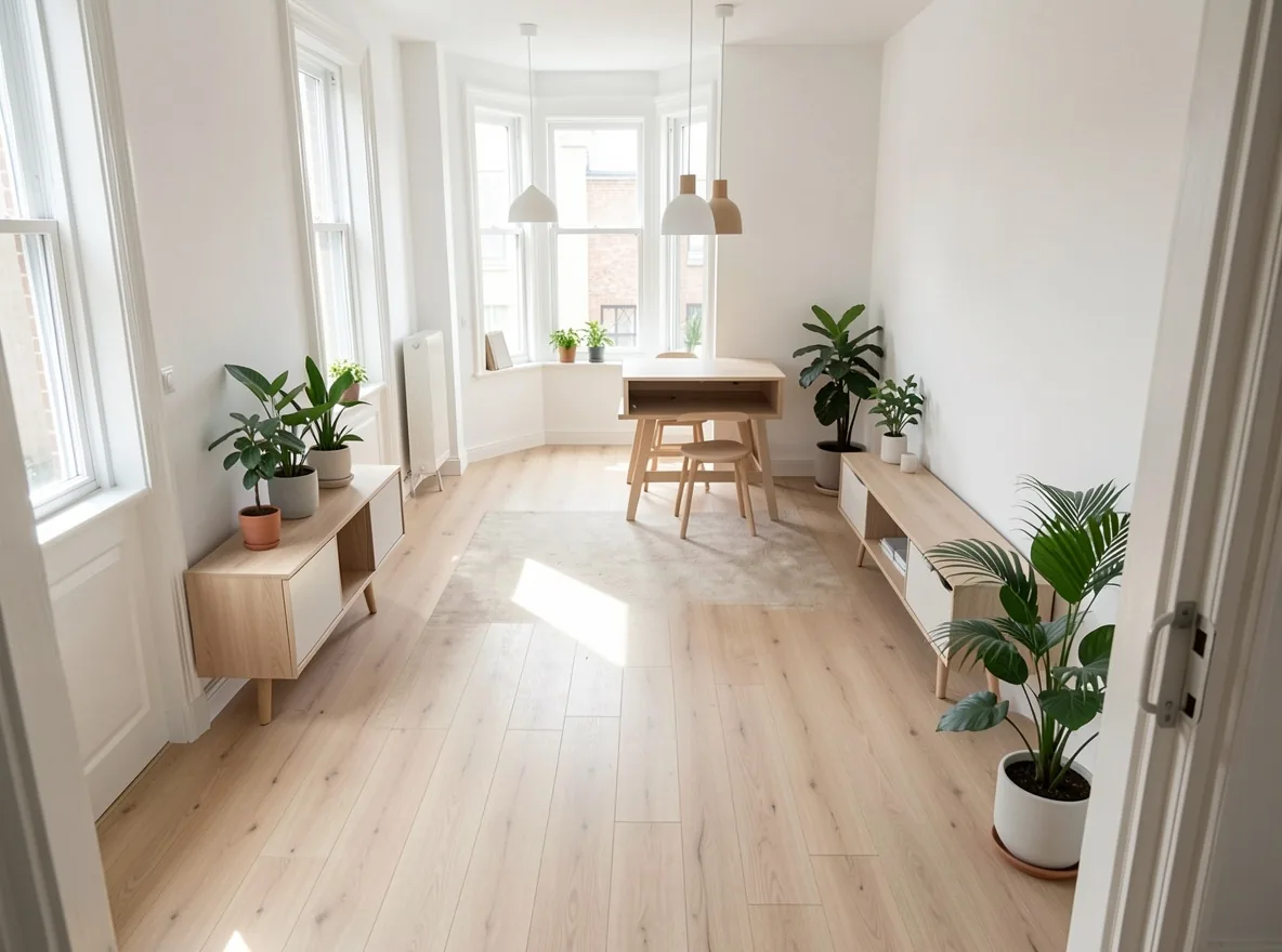 Intérieur rénové généré par Rendair depuis une photo d'existant